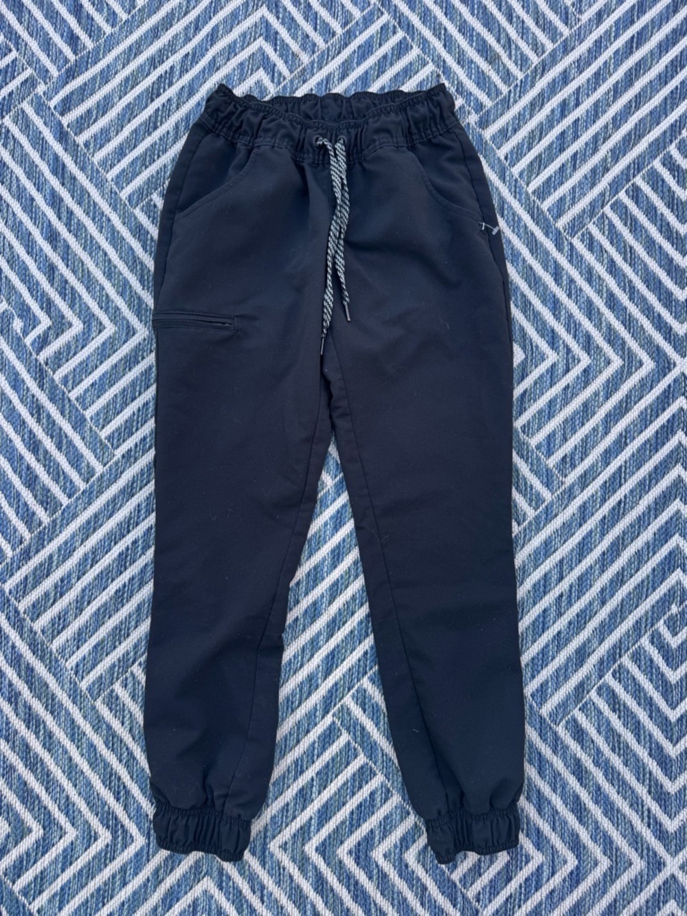 Jaanuu Black Elastic Waist JoggerScrub Pants size XXS-Petite